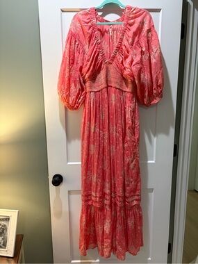 cotton 2 piece dress Suit Lawn Table Print Frock with Trouser – MAHROO 25% Linen GL-07.22.25 The Sisters gowns from SIZE:6-7